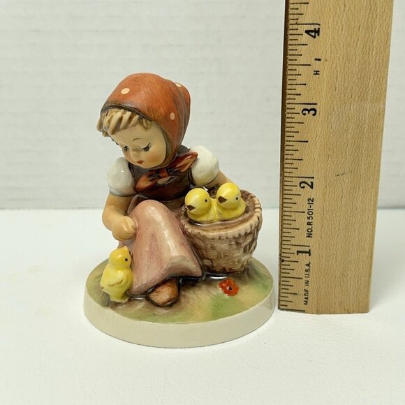 MJ Hummel Figurine Chick Girl 57/0 Yellow Chicks Basket W Germany 1960 - 1972 - Picture 8 of 10